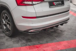 Heck Ansatz Diffusor passend für Skoda Kodiaq Sportline Mk1 / Mk1 Facelift schwarz Hochglanz
