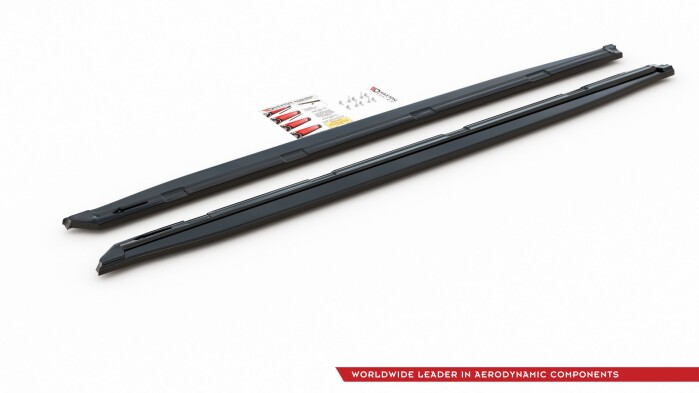 Seitenschweller Ansatz Cup Leisten für Skoda Kodiaq Mk1 Sportline/RS (Version mit Schmutzfängern) schwarz Hochglanz