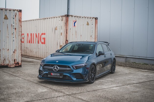 Seitenschweller Ansatz Cup Leisten V.1 passend für Mercedes A35 AMG / AMG-Line W177 schwarz Hochglanz