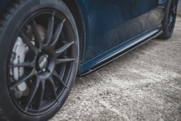 Seitenschweller Ansatz Cup Leisten für V.1 für Mercedes A35 AMG / AMG-Line W177  schwarz Hochglanz