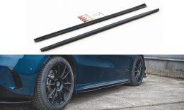 Seitenschweller Ansatz Cup Leisten V.1 passend für Mercedes A35 AMG / AMG-Line W177 schwarz Hochglanz