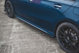 Seitenschweller Ansatz Cup Leisten V.1 passend für Mercedes A35 AMG / AMG-Line W177 schwarz Hochglanz