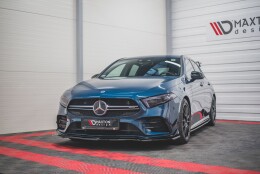 Street+ Spoilerlippe Front Ansatz V.1 passend für Mercedes A35 AMG Aero W177 schwarz Hochglanz