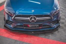 Street+ Spoilerlippe Front Ansatz V.1 passend für Mercedes A35 AMG Aero W177 schwarz Hochglanz