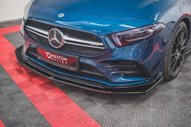 Cup Spoilerlippe Front Ansatz V.3 passend für Mercedes A35 AMG Aero W177 schwarz Hochglanz