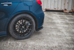 Heck Ansatz Flaps Diffusor passend für Mercedes A35 AMG Hatchback W177 schwarz Hochglanz