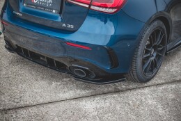 Heck Ansatz Flaps Diffusor passend für Mercedes A35 AMG Hatchback W177 schwarz Hochglanz
