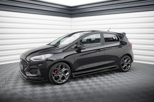 Seitenschweller Ansatz Cup Leisten für V.4 Ford Fiesta Mk8 ST / ST-Line schwarz Hochglanz