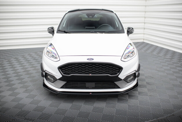 Street+ Spoilerlippe Front Ansatz V.4 passend für Ford Fiesta Mk8 ST / ST-Line schwarz Hochglanz