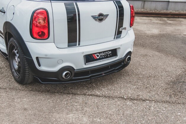 Street+ Mittlerer Diffusor Heck Ansatz passend für Mini Countryman Mk1 JCW schwarz Hochglanz