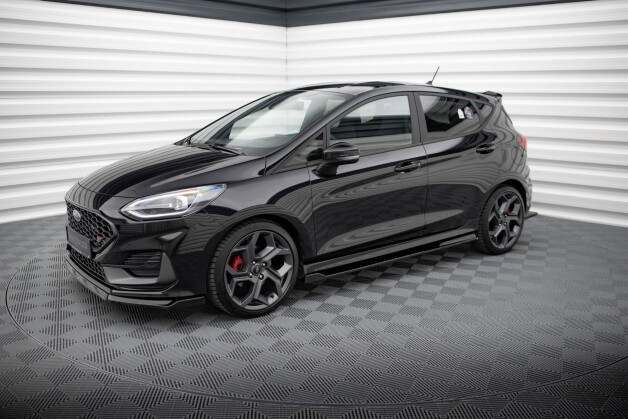 Seitenschweller Ansatz Cup Leisten für V.3 für Ford Fiesta Mk8 ST / ST-Line schwarz Hochglanz