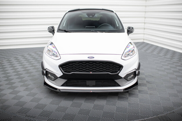 Street+ Spoilerlippe Front Ansatz V.5 passend für Ford Fiesta Mk8 ST / ST-Line schwarz Hochglanz