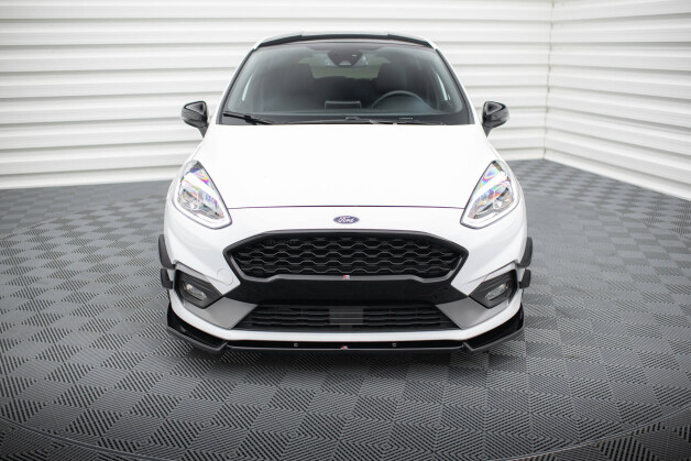 Street+ Spoilerlippe Front Ansatz V.7 passend für Ford Fiesta Mk8 ST / ST-Line schwarz Hochglanz