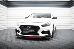 Street+ Spoilerlippe Front Ansatz V.4 passend für Hyundai I30 N Mk3 Hatchback/ Fastback schwarz Hochglanz