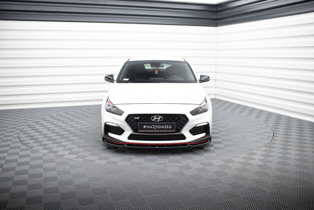 Cup Spoilerlippe Front Ansatz V.5 passend für Hyundai I30 N Mk3 Hatchback/ Fastback schwarz Hochglanz