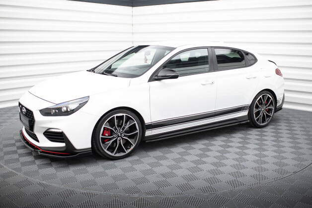 Seitenschweller Ansatz Cup Leisten für V.4 Hyundai I30 N / N-Line Hatchback / Fastback Mk3 / Mk3 Facelift schwarz Hochglanz