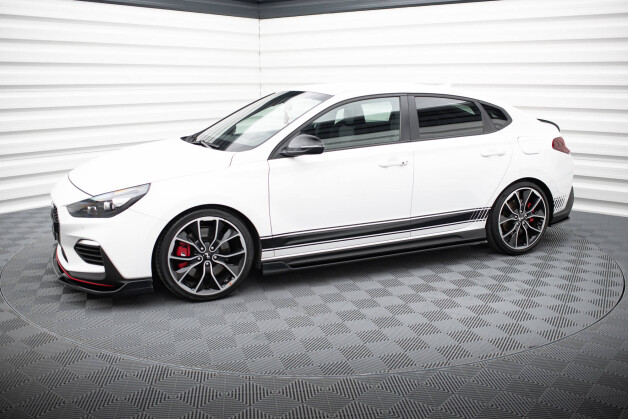 Seitenschweller Ansatz Cup Leisten V.5 passend für Hyundai I30 N Mk3 / Mk3 FL Hatchback/ Fastback schwarz Hochglanz