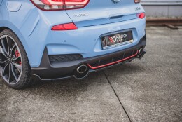 Mittlerer Cup Diffusor Heck Ansatz DTM Look passend für Hyundai I30 N Mk3 Hatchback schwarz Hochglanz