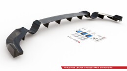 Mittlerer Cup Diffusor Heck Ansatz DTM Look passend für Hyundai I30 N Mk3 Hatchback schwarz Hochglanz