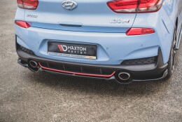 Mittlerer Cup Diffusor Heck Ansatz passend für Hyundai I30 N Mk3 Hatchback schwarz Hochglanz