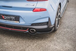 Mittlerer Cup Diffusor Heck Ansatz passend für Hyundai I30 N Mk3 Hatchback schwarz Hochglanz