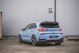 Mittlerer Cup Diffusor Heck Ansatz passend für Hyundai I30 N Mk3 Hatchback schwarz Hochglanz