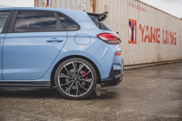 Heck Ansatz Flaps Diffusor V.3 passend für Hyundai I30 N Mk3 Hatchback schwarz Hochglanz