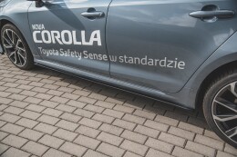 Seitenschweller Ansatz Cup Leisten für Toyota Corolla XII Limo schwarz Hochglanz