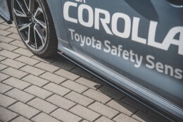 Seitenschweller Ansatz Cup Leisten für Toyota Corolla XII Limousine schwarz Hochglanz