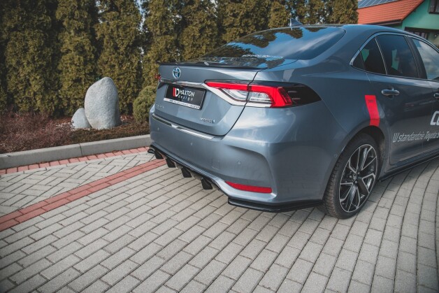 Heck Ansatz Flaps Diffusor passend für Toyota Corolla XII Limousine schwarz Hochglanz