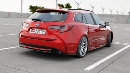 Heck Ansatz Flaps Diffusor passend für Toyota Corolla XII Touring Sports schwarz Hochglanz
