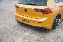 Mittlerer Cup Diffusor Heck Ansatz passend für VW Golf Mk8 schwarz Hochglanz