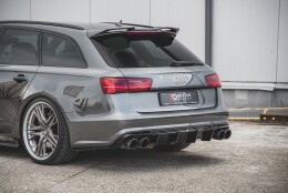 Heck Ansatz Diffusor V.1 passend für Audi S6 C7 Facelift schwarz Hochglanz