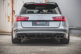 Heck Ansatz Diffusor V.1 passend für Audi S6 C7 Facelift schwarz Hochglanz