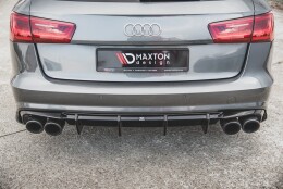 Heck Ansatz Diffusor V.1 passend für Audi S6 C7 Facelift schwarz Hochglanz
