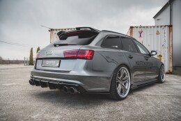 Heck Ansatz Diffusor V.1 passend für Audi S6 C7 Facelift schwarz Hochglanz