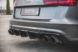Heck Ansatz Diffusor V.1 passend für Audi S6 C7 Facelift schwarz Hochglanz