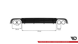 Heck Ansatz Diffusor V.1 passend für Audi S6 C7 Facelift schwarz Hochglanz