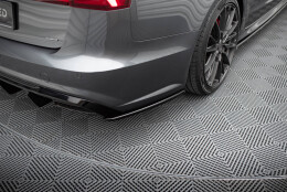 Heck Ansatz Flaps Diffusor V.2 passend für Audi S6 / A6 S-Line / A6 C7 FL schwarz Hochglanz