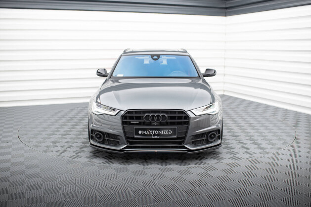 Cup Spoilerlippe Front Ansatz V.2 für Audi A6 / A6 C7 S-line/ S6 C7 FL schwarz Hochglanz