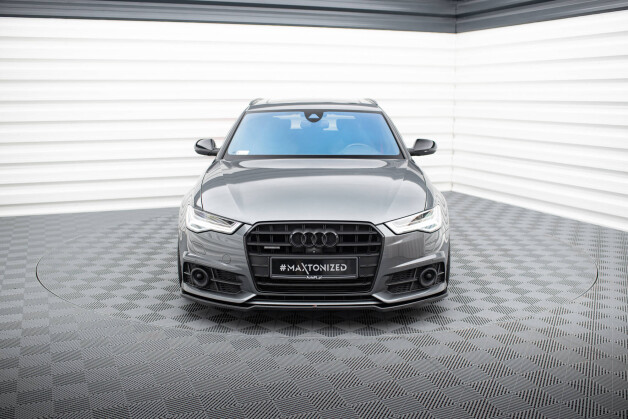 Cup Spoilerlippe Front Ansatz V.2 passend für Audi A6 / A6 C7 S-line/ S6 C7 Facelift schwarz Hochglanz
