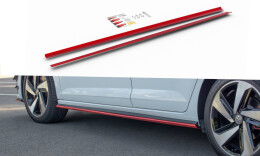 Seitenschweller Ansatz Cup Leisten passend für VW Polo GTI / R-line Mk6 rot Hochglanz