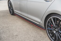 Street Pro Seitenschweller Ansatz Cup Leisten passend für VW Golf 7 GTI ROT