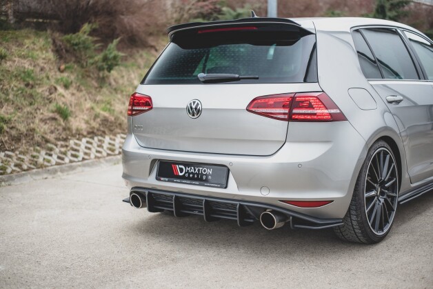 Street Pro Heckschürze Heck Ansatz Diffusor V.1 passend für VW Golf 7 GTI rot