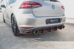 Street Pro Heckschürze Heck Ansatz Diffusor V.1 für VW Golf 7 GTI ROT