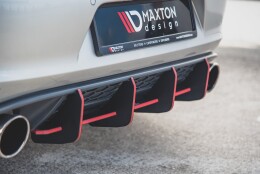 Street Pro Heckschürze Heck Ansatz Diffusor V.1 passend für VW Golf 7 GTI rot