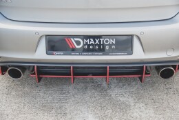 Street Pro Heckschürze Heck Ansatz Diffusor V.1 passend für VW Golf 7 GTI rot