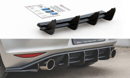 Street Pro Heckschürze Heck Ansatz Diffusor V.1 passend für VW Golf 7 GTI rot