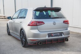 Street Pro Heckschürze Heck Ansatz Diffusor V.1 passend für VW Golf 7 GTI rot