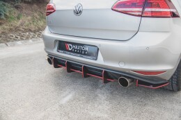 Street Pro Heckschürze Heck Ansatz Diffusor V.1 für VW Golf 7 GTI SCHWARZ-ROT
